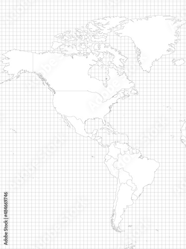 Americas simple outline blank map