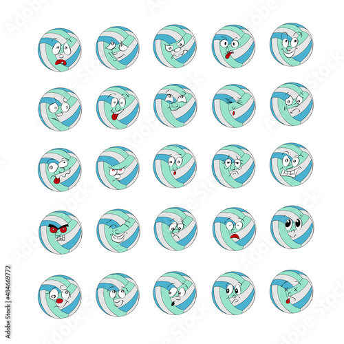 soccer ball. icon set. vector image