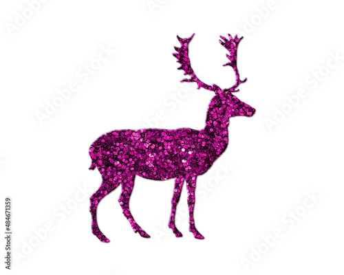 Reindeer Deer Purple Glitter Icon Logo Symbol illustration 
