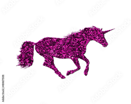 Unicorn horse Purple Glitter Icon Logo Symbol illustration 