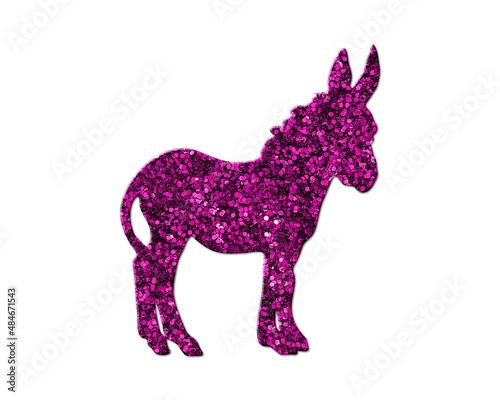 Donkey Animal Purple Glitter Icon Logo Symbol illustration 