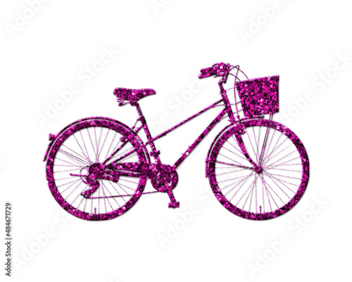 Bicycle Bike Cycle Purple Glitter Icon Logo Symbol illustration 