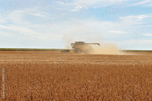 Campo de soja seco , sendo colhido. © Jr Studio Foto
