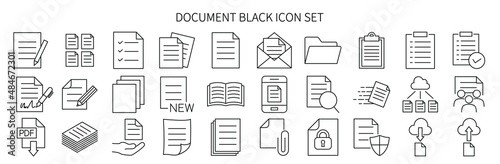 Document and clipboard icon set