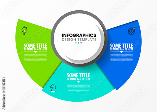 Infographic template with icons and 3 options or steps. Vector