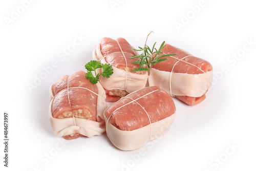 paupiette de veau sur fond blanc