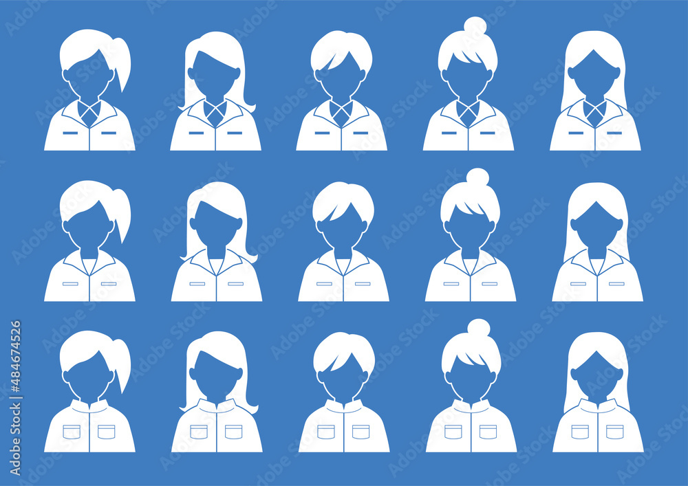作業着 作業服 女性 アイコン ベクター Ai Jpeg Stock Vector Adobe Stock