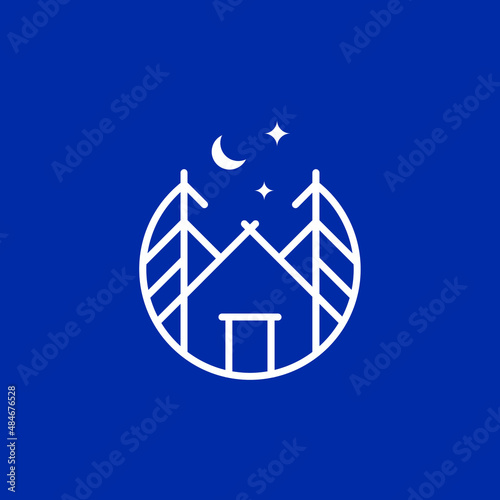 home forest logo with simple and modern stylish lines