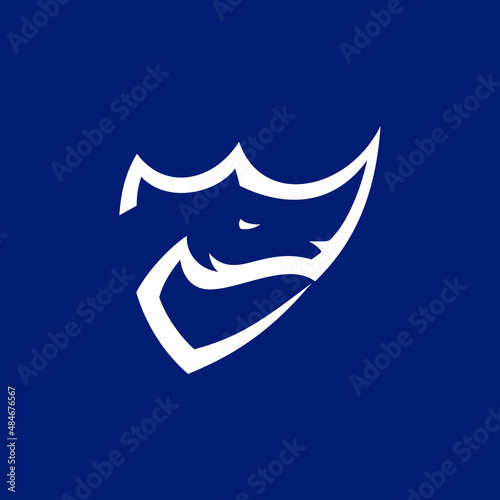 rhino head logo with modern and simple stylish shape