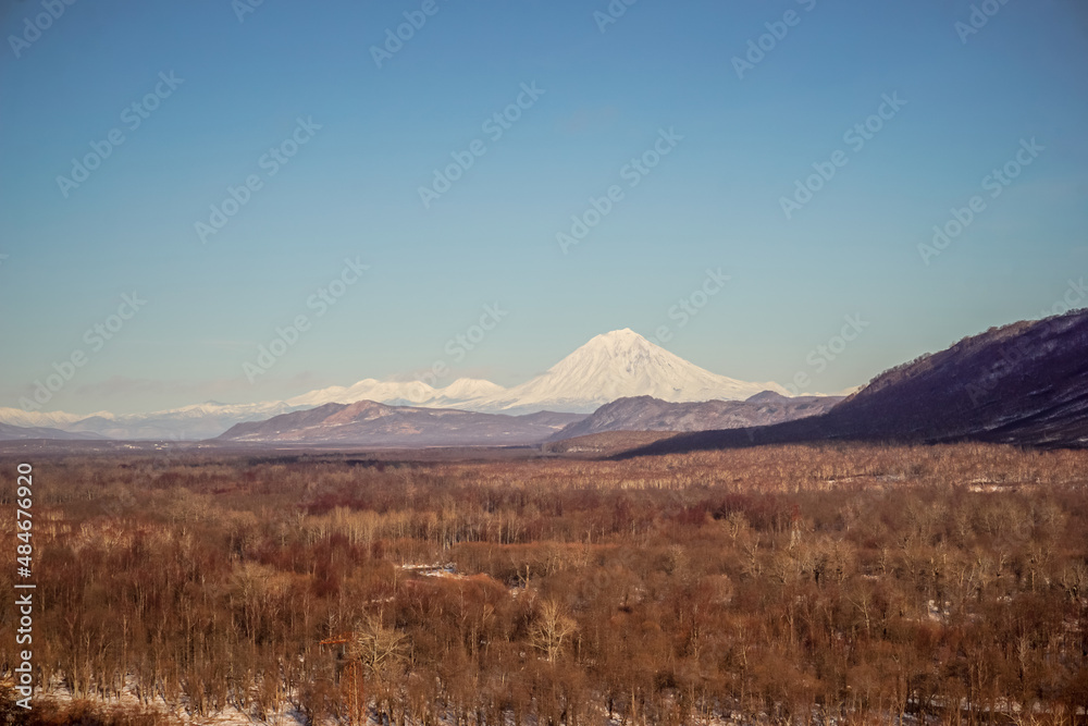 View of the Koryaksky volcano