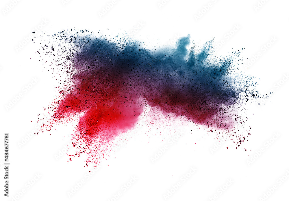 Colorful powder explosion on white background. Colorful powder explosion on white background.