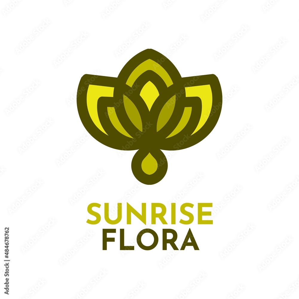 sunrise flora flower nature logo concept design illustration sunrise flora flower nature logo concept design illustration
