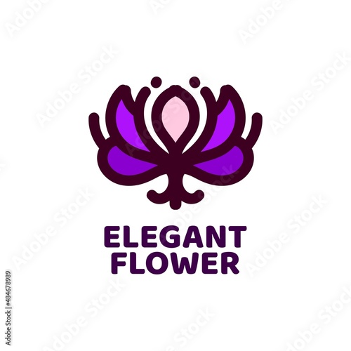 elegant flower nature logo concept design illustration