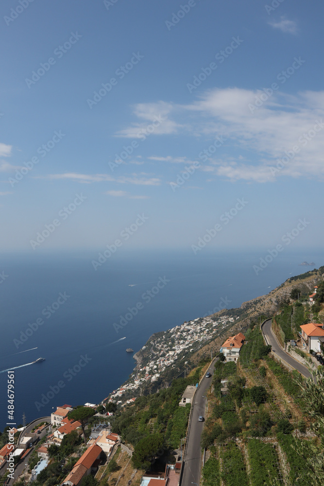 Sea, mountains, city in Italy Sea, mountains, city in Italy