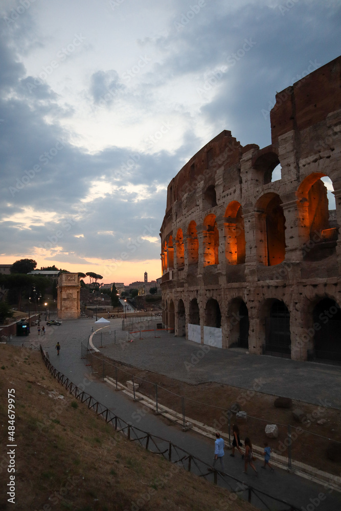 Rome, Italy Coliseum at evening, summer