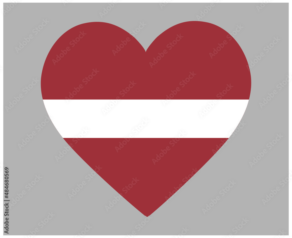 Latvia Flag National Europe Emblem Heart Icon Vector Illustration Abstract Design Element