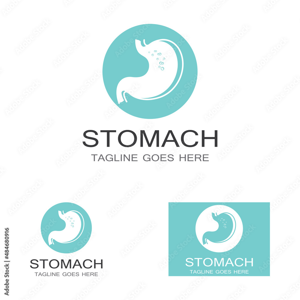 Obraz premium stomach health and stomach care logo design icon vector template