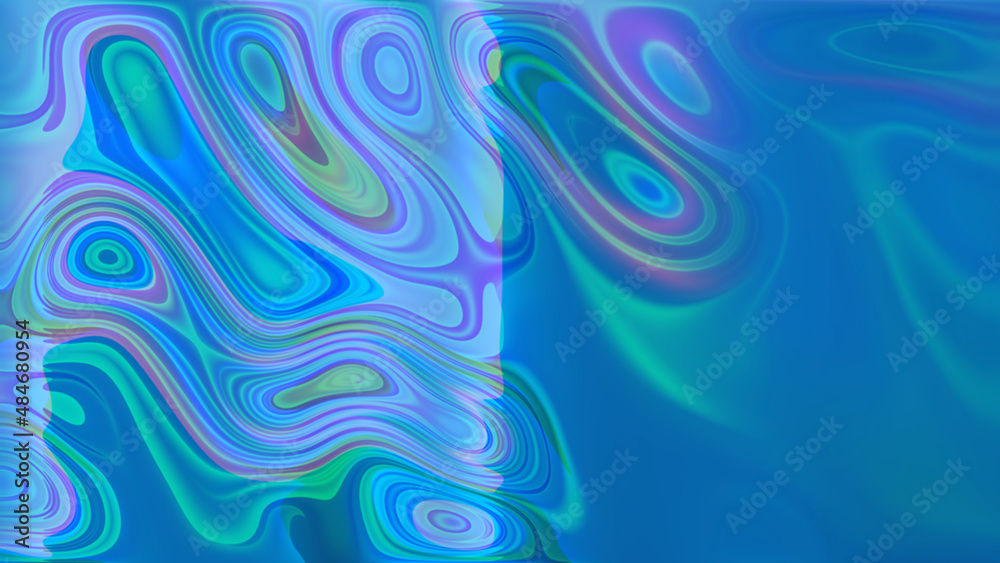 Fototapeta premium Abstract textural iridescent blue holographic background.