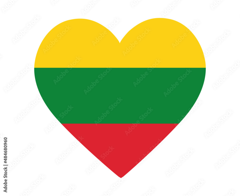 Lithuania Flag National Europe Emblem Heart Icon Vector Illustration Abstract Design Element Lithuania Flag National Europe Emblem Heart Icon Vector Illustration Abstract Design Element