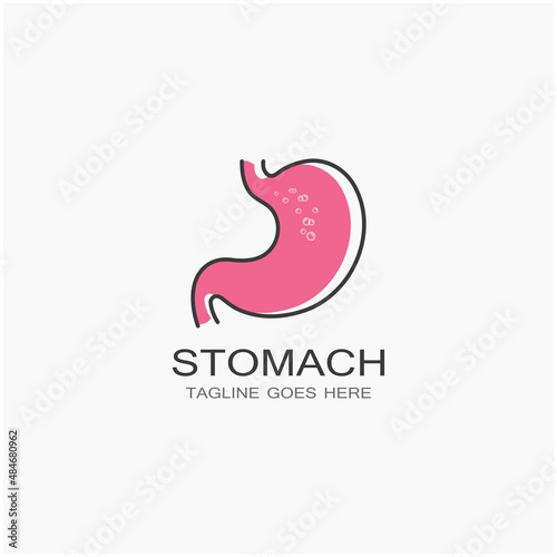 stomach health and stomach care logo design icon vector template