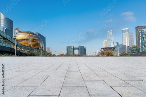 city road and modern buildings