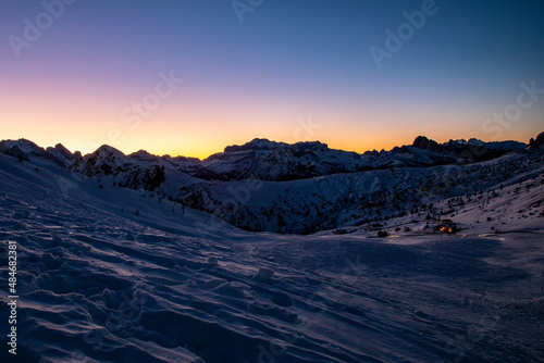 Sunset on Dolomiti mountains