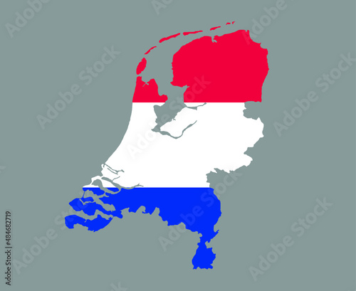 Netherlands Flag National Europe Emblem Map Icon Vector Illustration Abstract Design Element