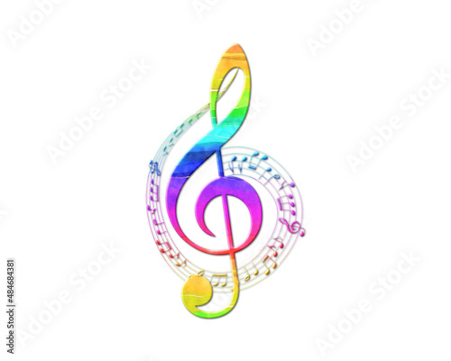 Musician Clef Musical symbol, LGBT Gay Pride Rainbow Flag icon logo illustration