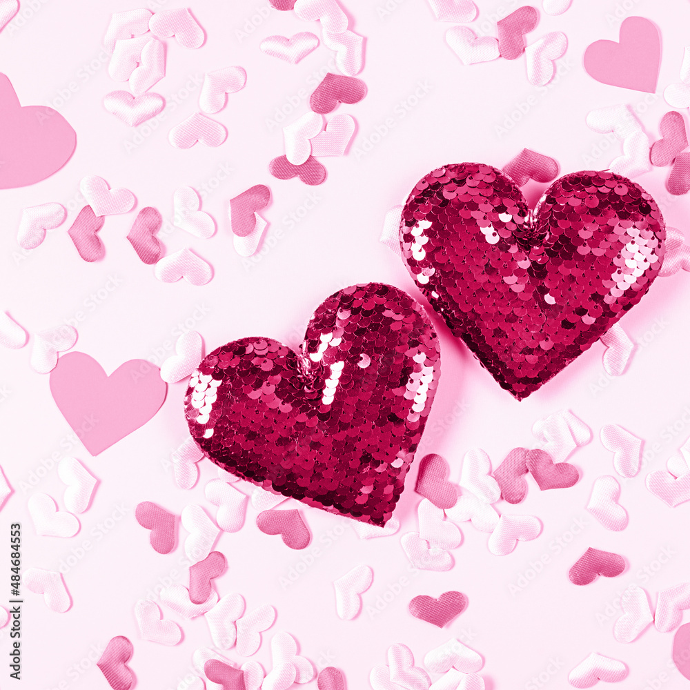 Concept love, Valentine's Day greeting card. Festive background.