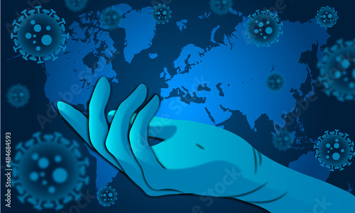 Coronavirus vaccination background, map