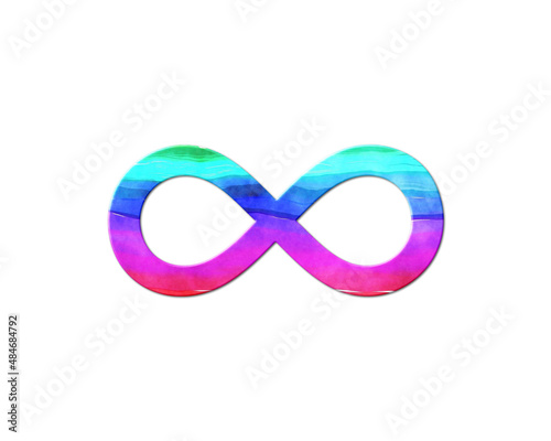Infinity limitless infinite symbol, LGBT Gay Pride Rainbow Flag icon logo illustration
