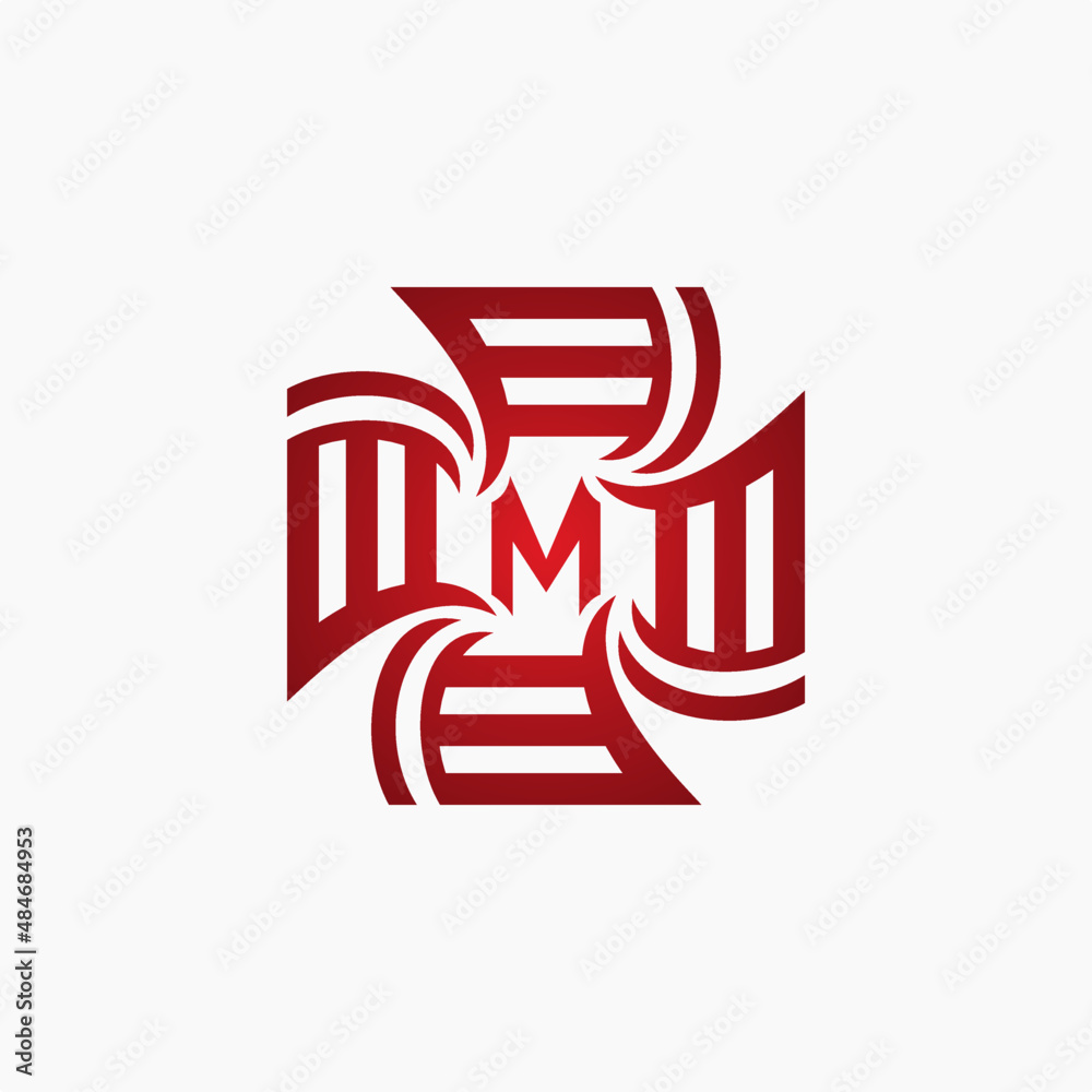 vector letter M with Movie Symbol vector letter M with Movie Symbol
