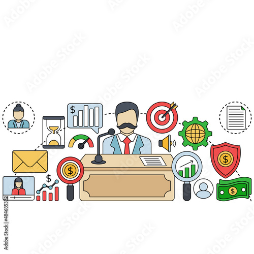 An illustration design of business speech