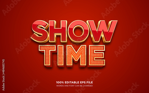 Show Time 3D editable text style effect photo