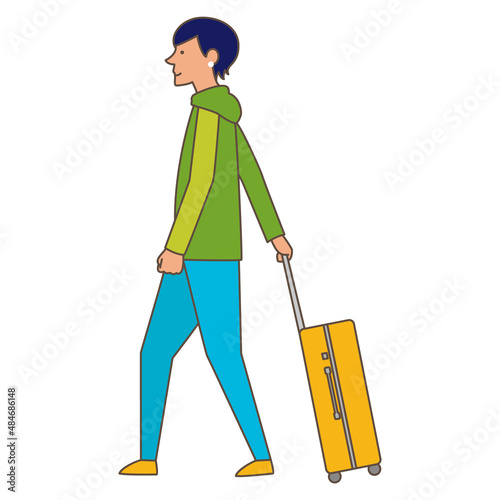 旅行をする人　シンプルイラスト