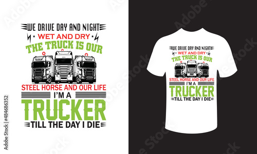 trucker t-shirt design. 