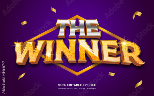 The winner 3D text style effect	