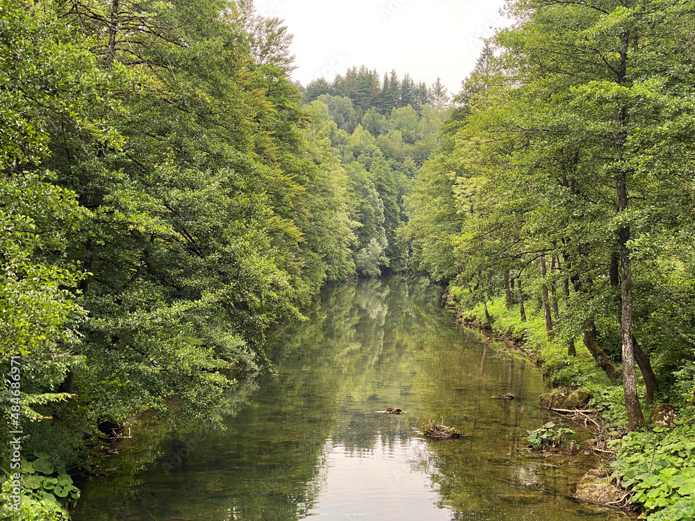 Dobra River next to the protected landscape of the river Kamacnik in Gorski kotar - Vrbovsko, Croatia (Rijeka Dobra uz zaštićeni krajolik kanjona Kamačnik u Gorskom kotaru - Vrbovsko, Hrvatska) Dobra River next to the protected landscape of the river Kamacnik in Gorski kotar - Vrbovsko, Croatia (Rijeka Dobra uz zaštićeni krajolik kanjona Kamačnik u Gorskom kotaru - Vrbovsko, Hrvatska)