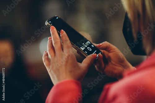 person holding a telephone