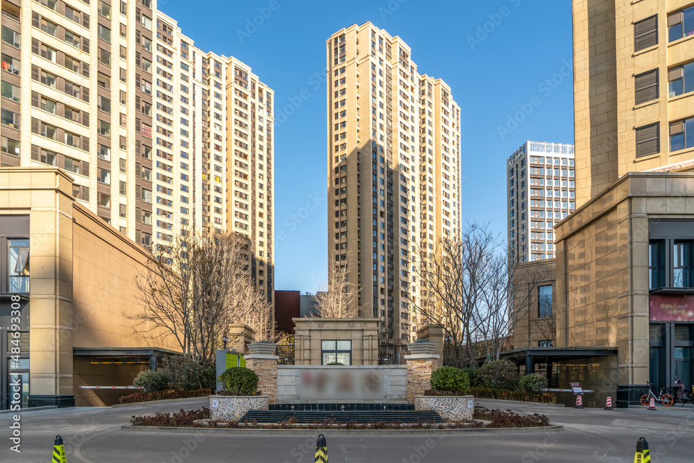 High-rise residential building in urban modern residential area High-rise residential building in urban modern residential area