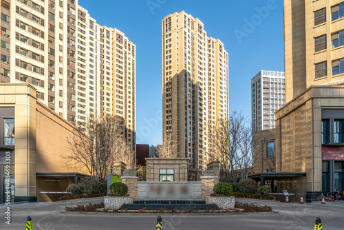 High-rise residential building in urban modern residential area