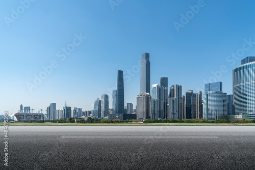 City roads and buildings in the city s financial district