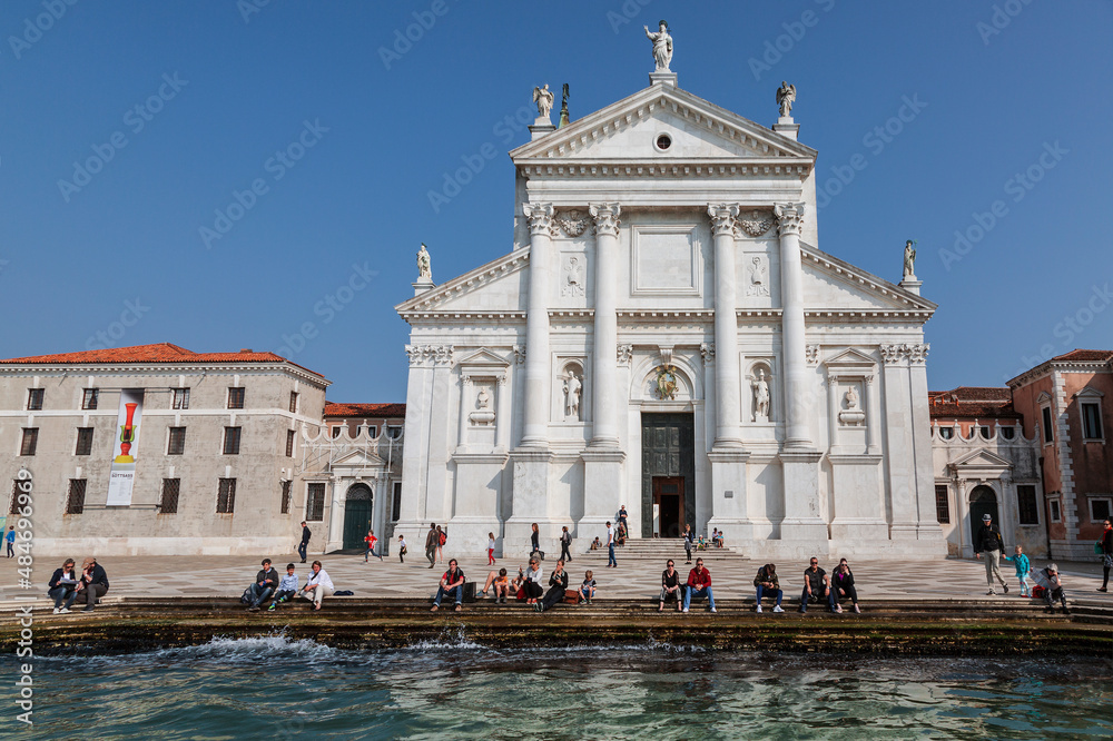Cathedral of San Giorgio Maggiore on the island of San Giorgio Maggiore. Venice, Italy