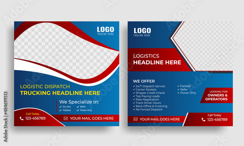 trucking and dispatching logistics flyer, freight broker flyer, owner operators independent freight flyer truck dispatcher logistics flyer template, transport service flyer design template