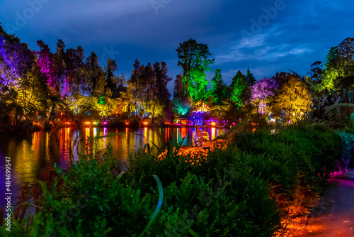 Christmas light display at Pukekura Gardens. Taranaki, New Zealand