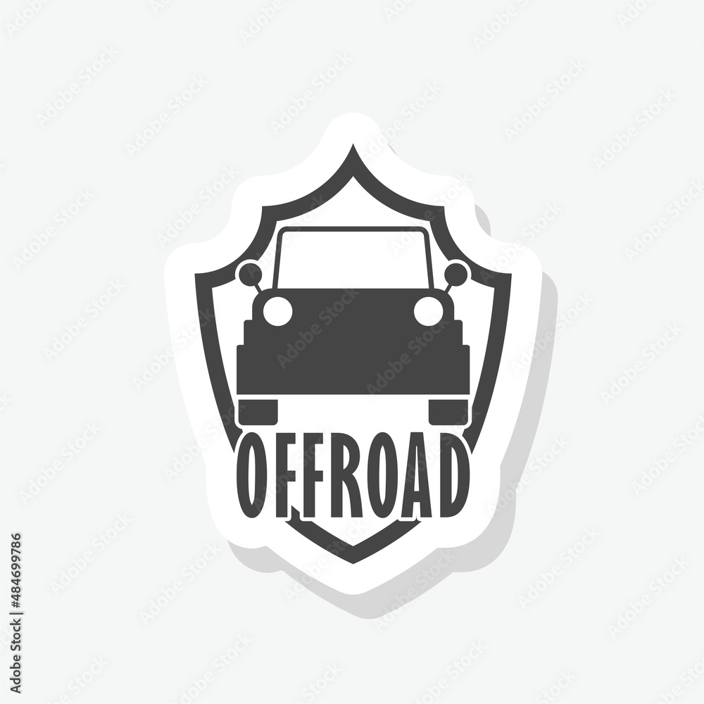 Off road Car logo sticker isolated on white background Off road Car logo sticker isolated on white background