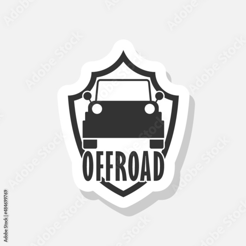 Off road Car logo sticker isolated on white background