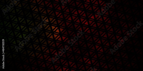 Dark Green, Red vector background with triangles.