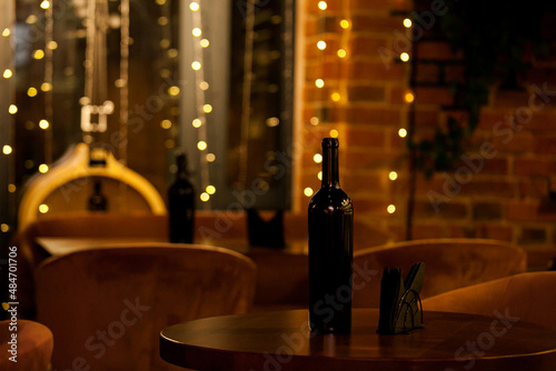 wine glasses and bottles of wine wine bar.