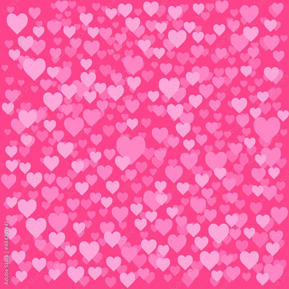 Pink background from different hearts